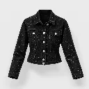 Chaqueta vaquera negra con pedrería brillante.webp