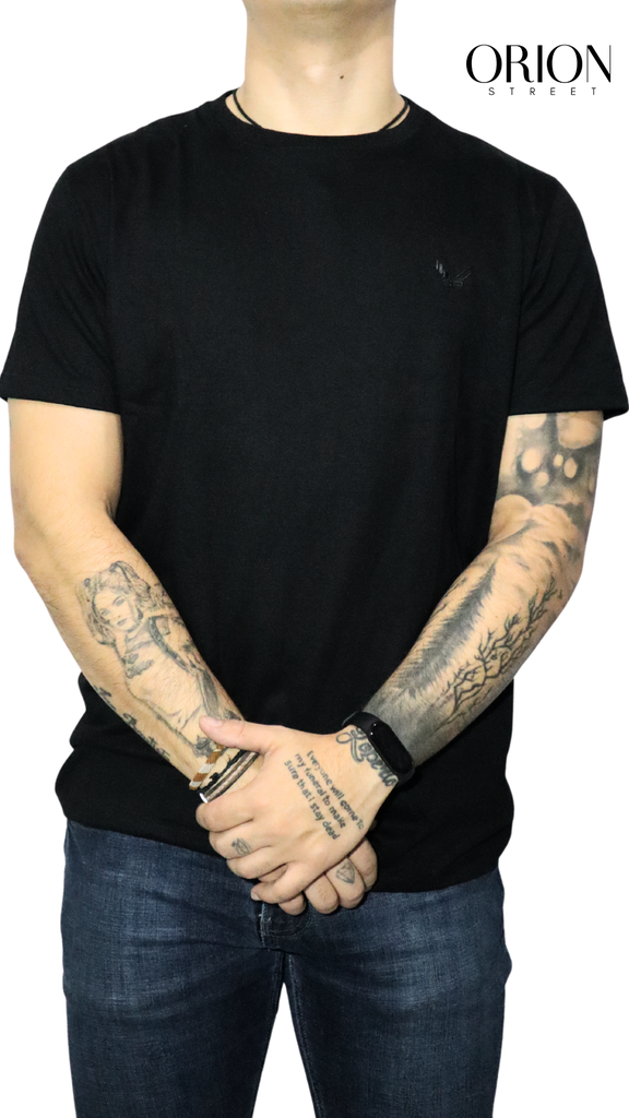 PLAYERA CUELLO REDONDO RULES  (S, NEGRO)