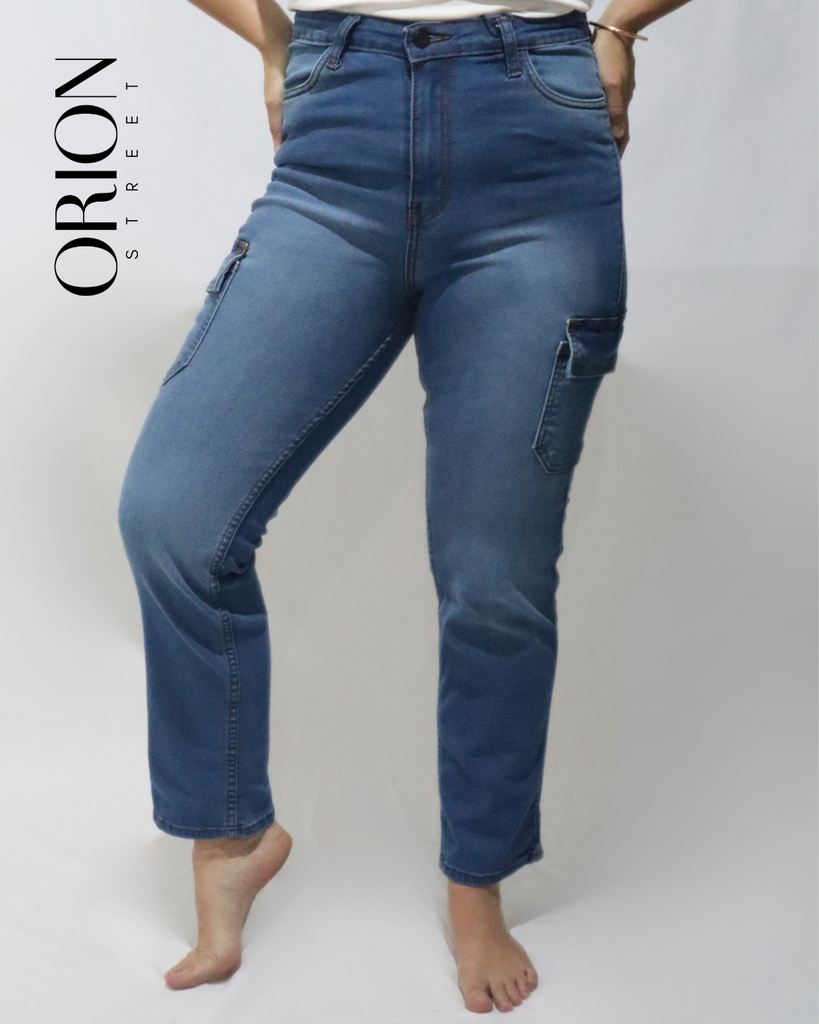 PANTALON DAMA STRAIGHT CARGO 3239 (AZUL) (3)